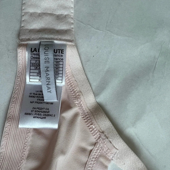 Louise Marnay Embroidered Sheer Bra Pink Peach Size  36 C NWT - Picture 3 of 5